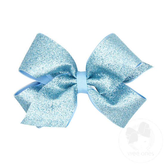 Medium Glitter Vinyl with Grosgrain Underlay Hair Bow