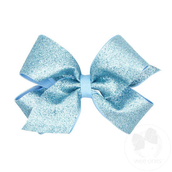Medium Glitter Vinyl with Grosgrain Underlay Hair Bow