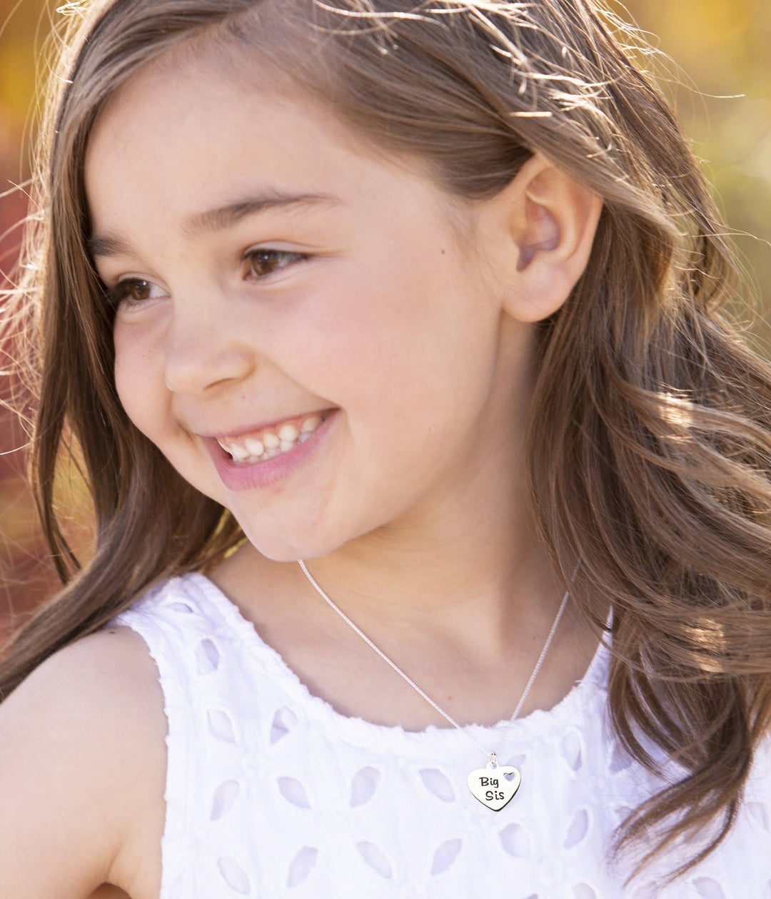Sterling Silver Big Sis Heart Necklace for Girls &amp; Sisters