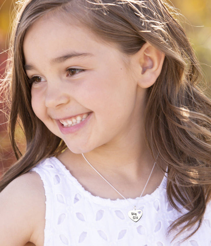 Sterling Silver Big Sis Heart Necklace for Girls &amp; Sisters