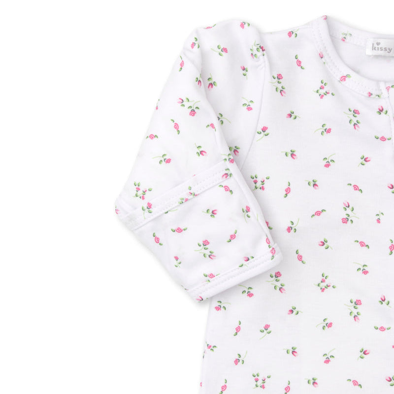 Garden Roses Ruffle Zip Footie
