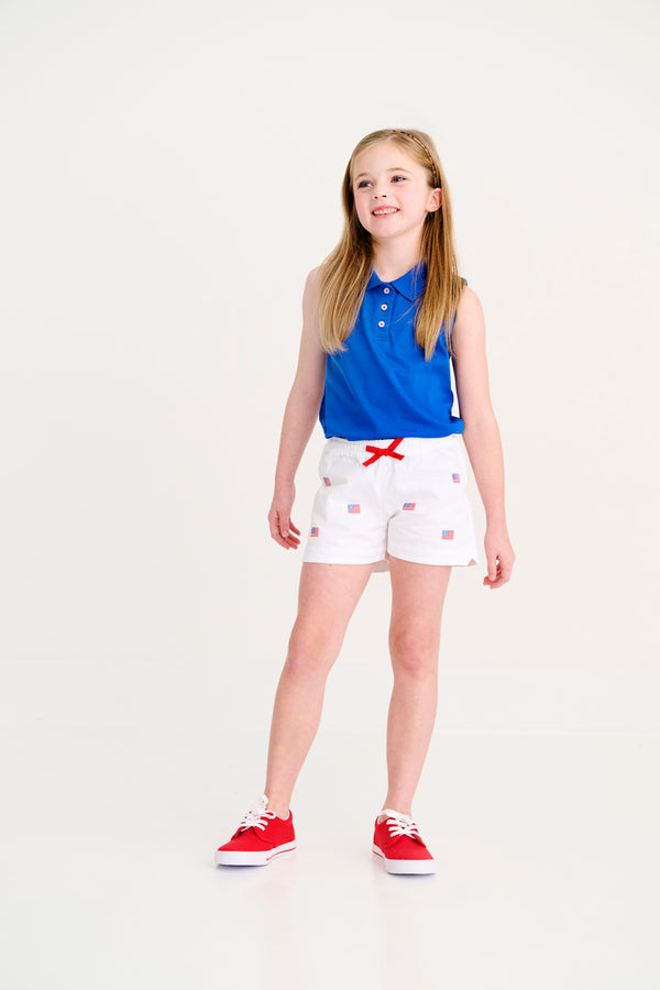 Sleeveless Anna Price Polo Rockefeller Royal Blue with Richmond Red Stork