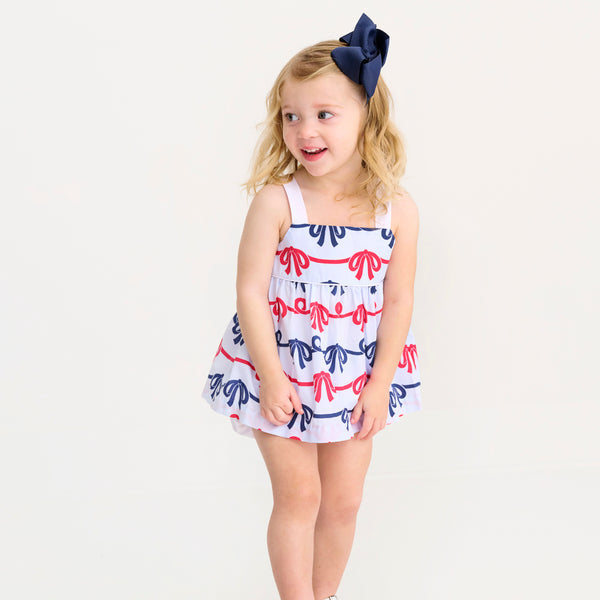 Idabelle Bloomer Set Brentwood Bows with Worth Avenue White