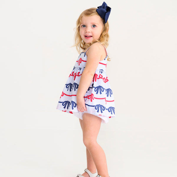 Idabelle Bloomer Set Brentwood Bows with Worth Avenue White
