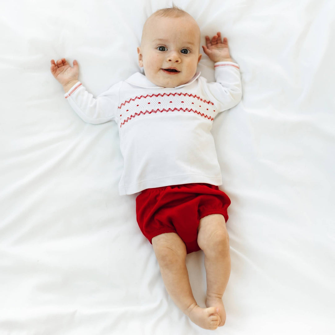 Miles Smocked Long Sleeve Diaper Cover Set