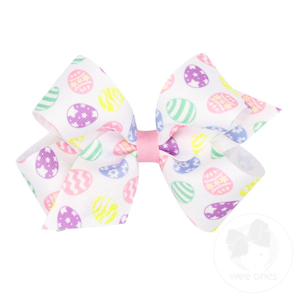 Mini Assorted Easter Print W/Embroidered Bow
