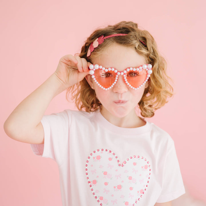 Pink Sparkle Hearts Valentine&
