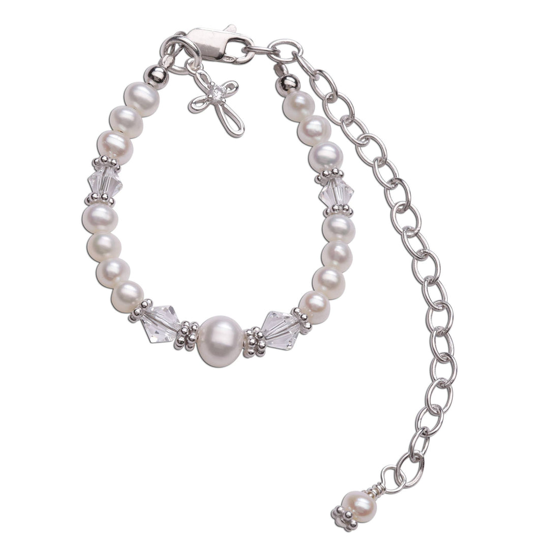 Silver Baptism to Bride Baby Cross Bracelet Gift for Baby Girl