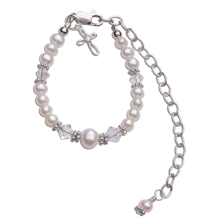 Silver Baptism to Bride Baby Cross Bracelet Gift for Baby Girl