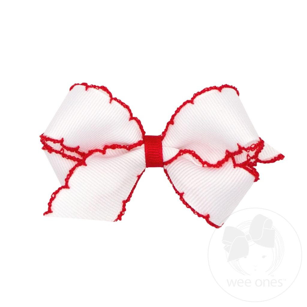 Mini Grosgrain Bow w/ Stitch Edge