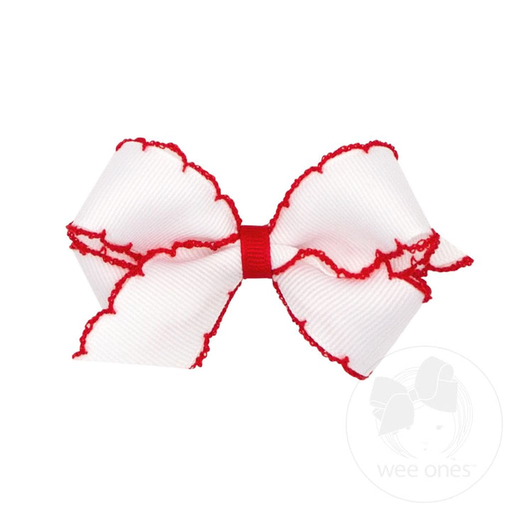 Mini Grosgrain Bow w/ Stitch Edge