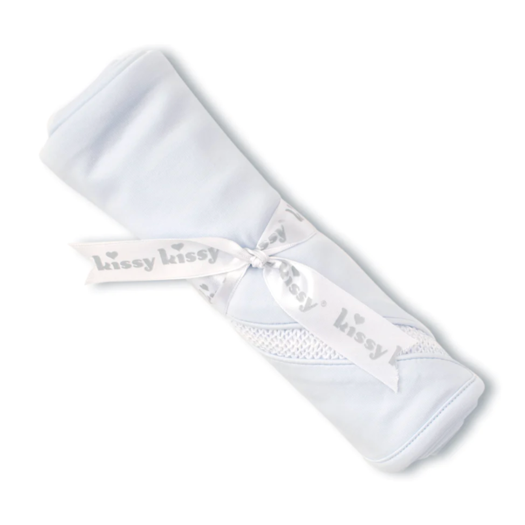 Light Blue Hand Smocked Blanket