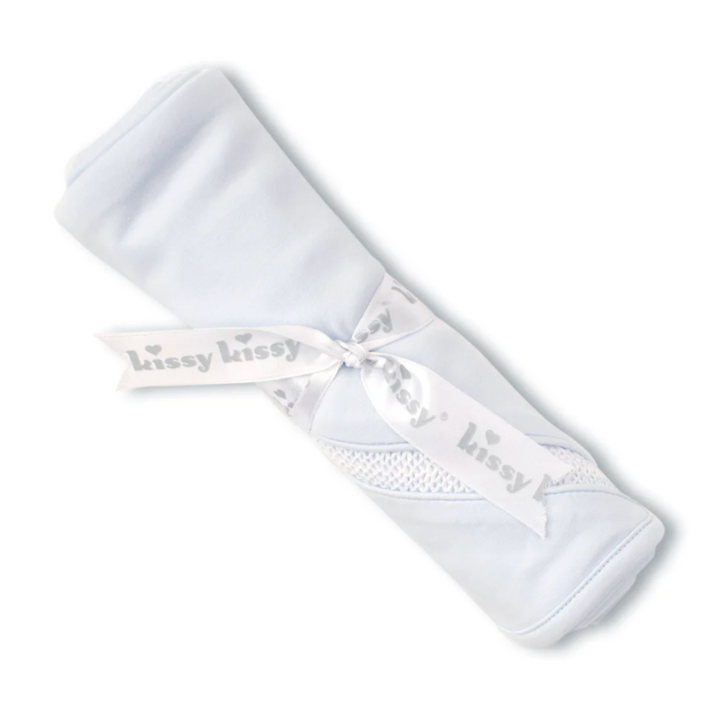 Light Blue Hand Smocked Blanket