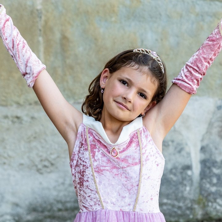 Velvety Soft Sleeping Sweetheart Princess Gown with Arm Warmers