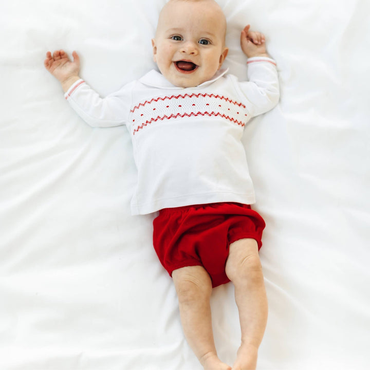 Miles Smocked Long Sleeve Diaper Cover Set