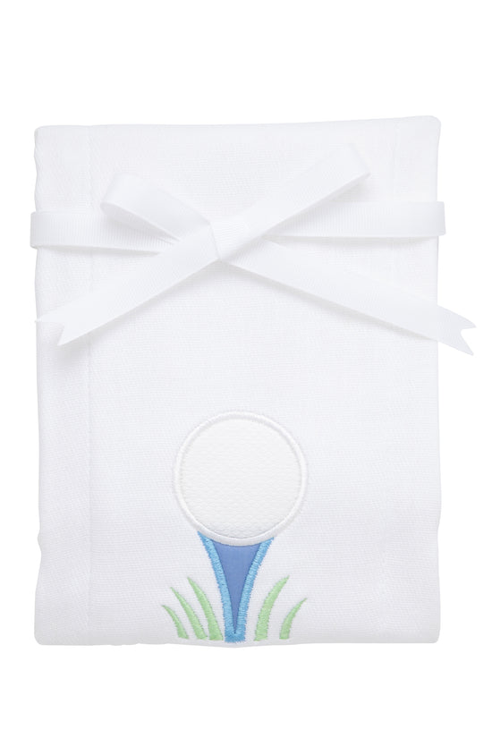 Golf Applique Burp, Blue