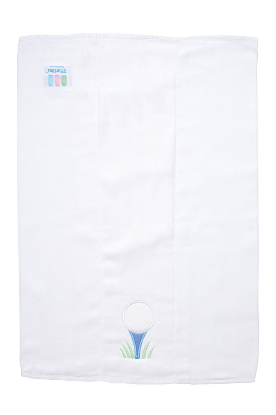 Golf Applique Burp, Blue
