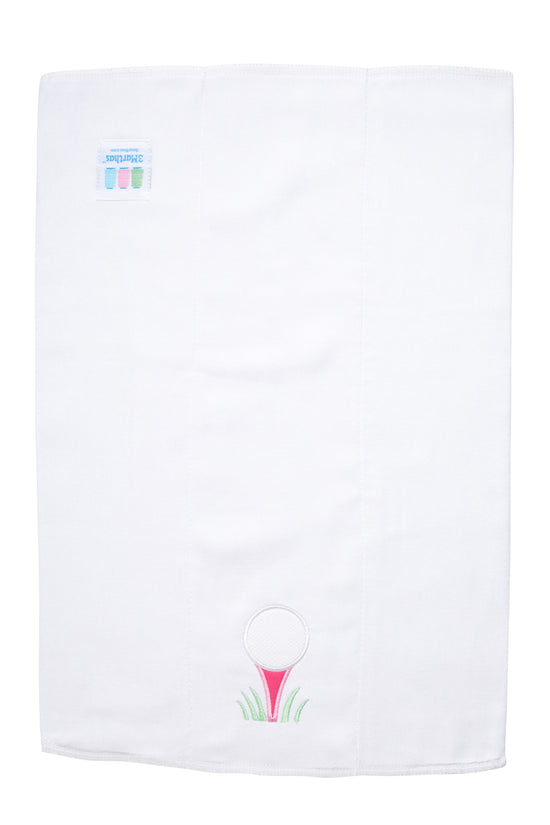 Golf Applique Burp, Pink