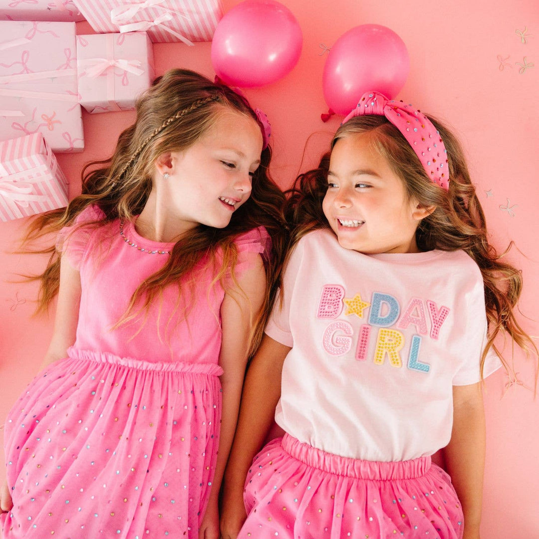 Raspberry Rhinestone Short Sleeve Tutu Dress