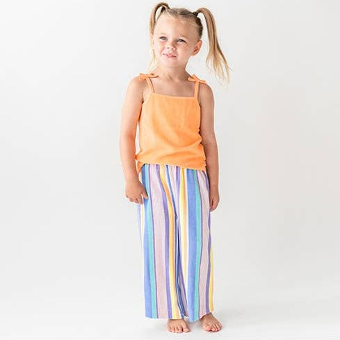 Orange Melon Terry Knit Tie Tank
