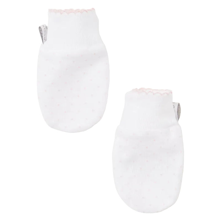 White/PinkNew Kissy Dots Print Mitts