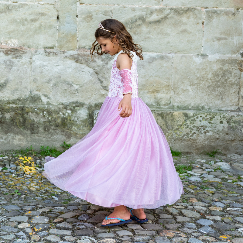 Velvety Soft Sleeping Sweetheart Princess Gown with Arm Warmers