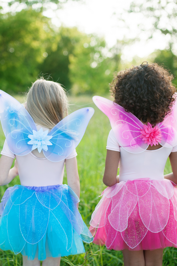 Fancy Flutter Skirt Sets with Wings &amp; Wands, Pink