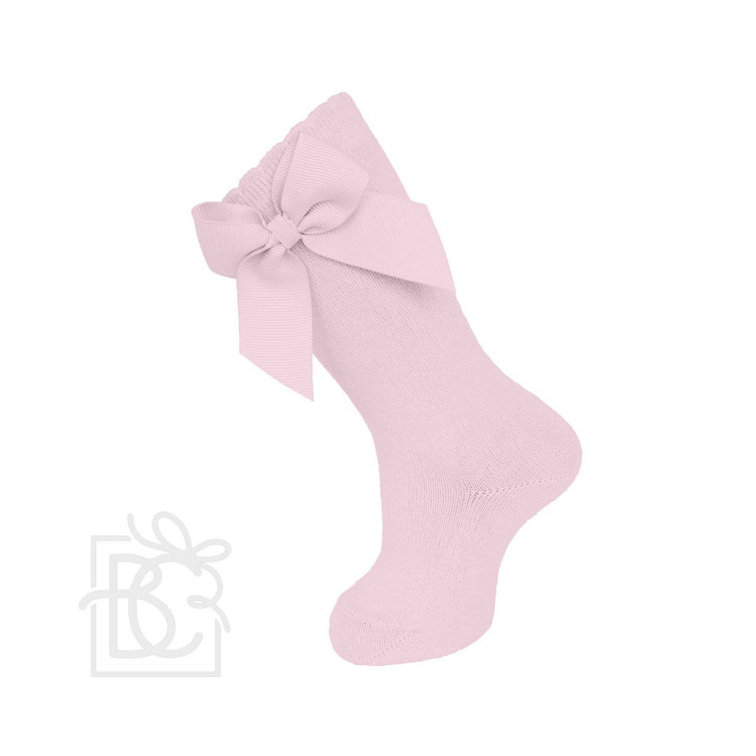Knee Socks With Gross Grain Side Bow