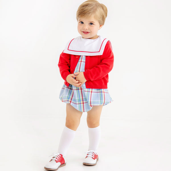 Cambridge Cardigan - Richmond Red with Pearlized Buttons