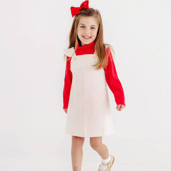 Julia Jumper Palmetto Pearl &amp; Richmond Red Microdot Corduroy