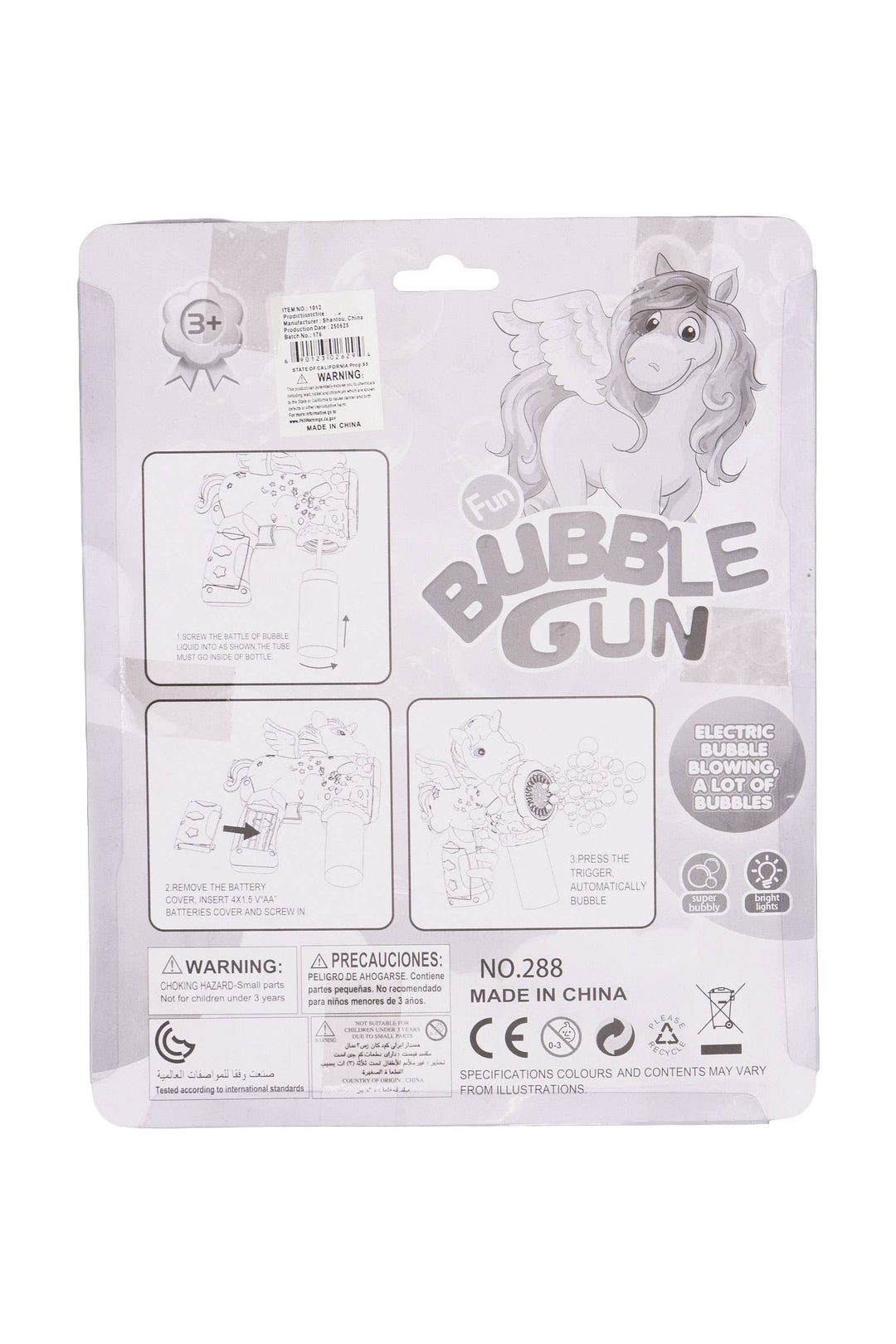 Unicorn Led Light-up Bubble Maker Blast Gun