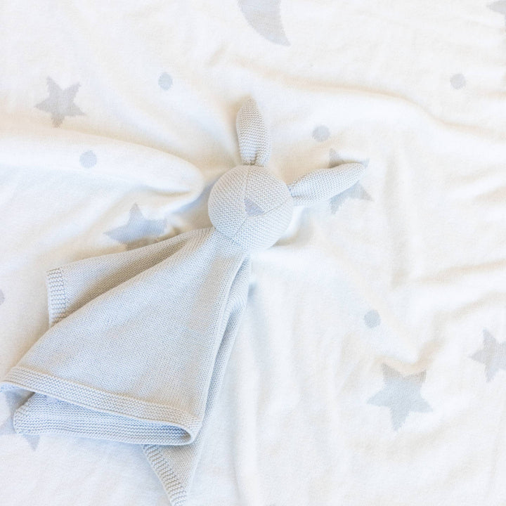 Set Star Moon Bunny Blanket Lovey Gift Baby Shower Organic
