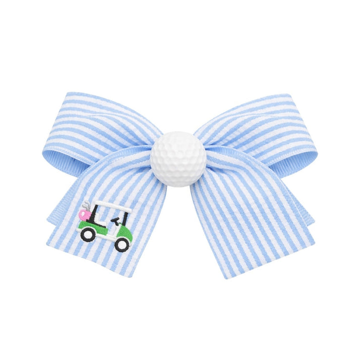 Golf Ball Seersucker Hair Bow