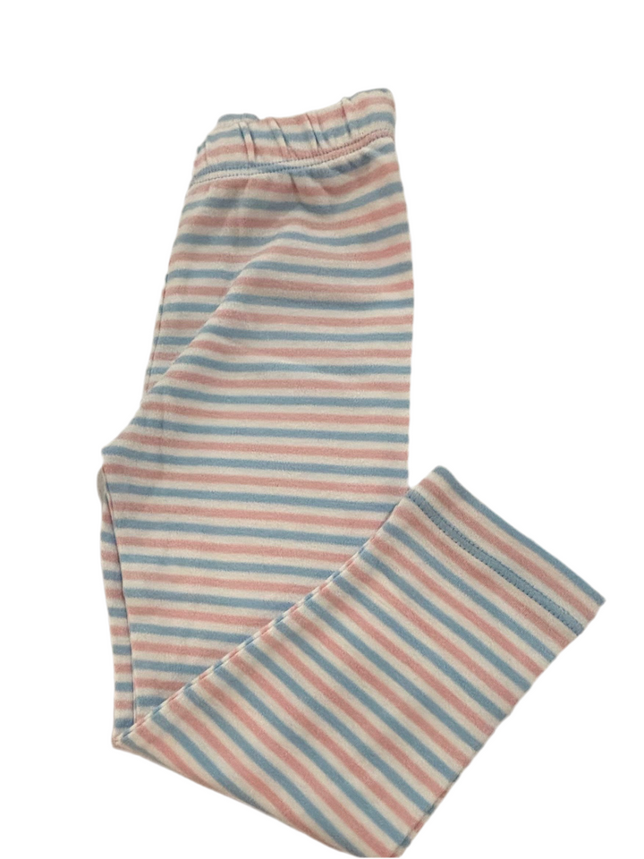 Striped Straight Leggings Light Sky Blue