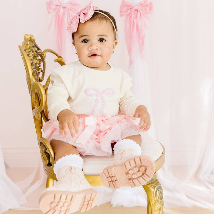 Coquette Ballet Bow Tiered Tutu - Kids Dress Up Skirt