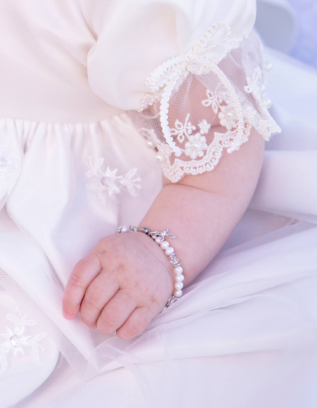 Silver Baptism to Bride Baby Cross Bracelet Gift for Baby Girl