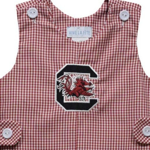 South Carolina Gamecocks Embroidered Maroon Gingham Jon Jon