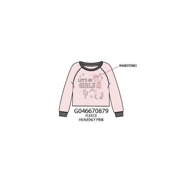 Let’s Go Girls Western Rhinestone Crop Sweatshirt