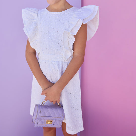 Sadie Dress - White Trellis Jacquard