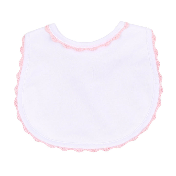 Baby Joy Bib with Pink Crochet Trim