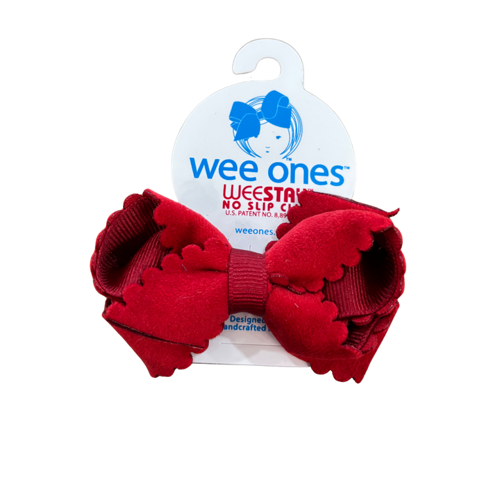 Mini Scallop Velvet Bow