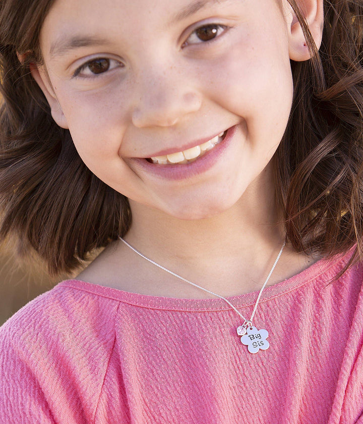 Big Sis Sterling Silver Daisy Necklace for Girls