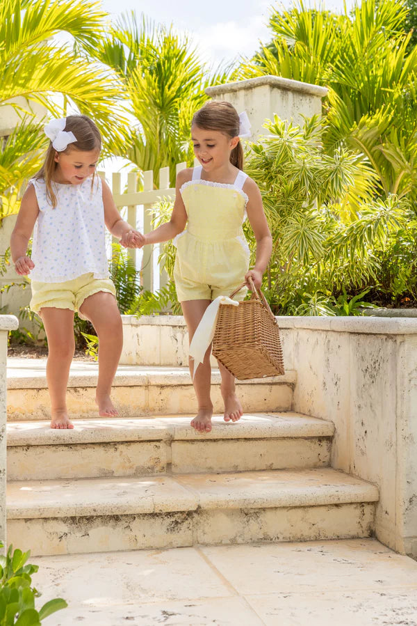 Ruthie Romper York Yellow and Worth Ave White