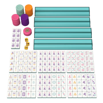 Mahjong Tie Set in Colorful Carrying Case