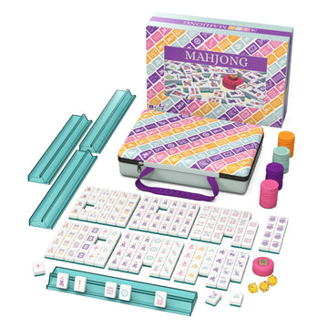 Mahjong Tie Set in Colorful Carrying Case