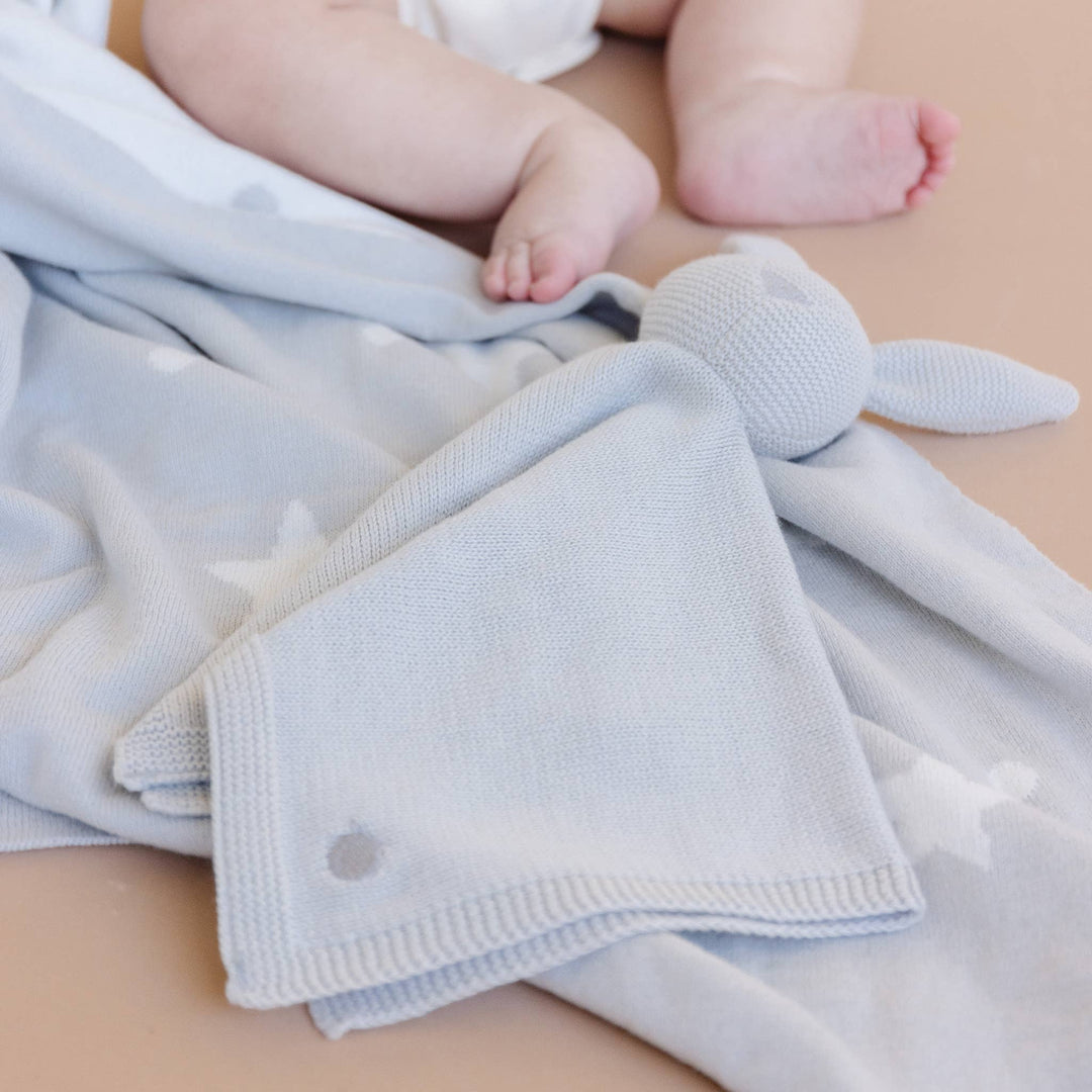 Set Star Moon Bunny Blanket Lovey Gift Baby Shower Organic