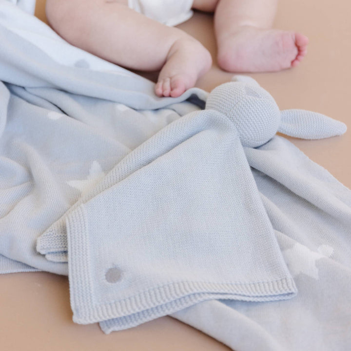 Set Star Moon Bunny Blanket Lovey Gift Baby Shower Organic