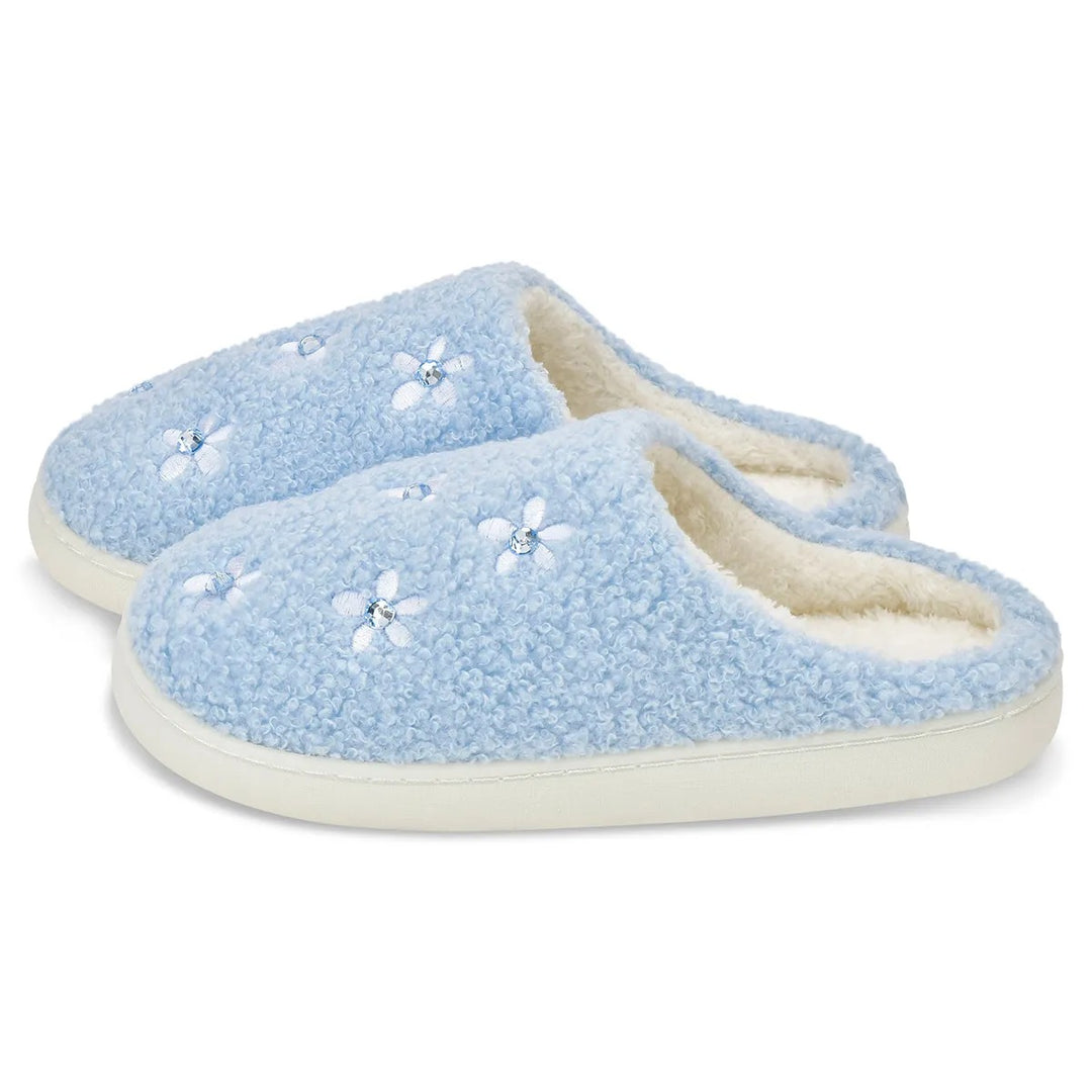 Blue Ditsy Slippers