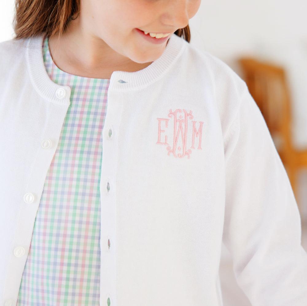 Cambridge Cardigan - Worth Avenue White with Pearlized Buttons