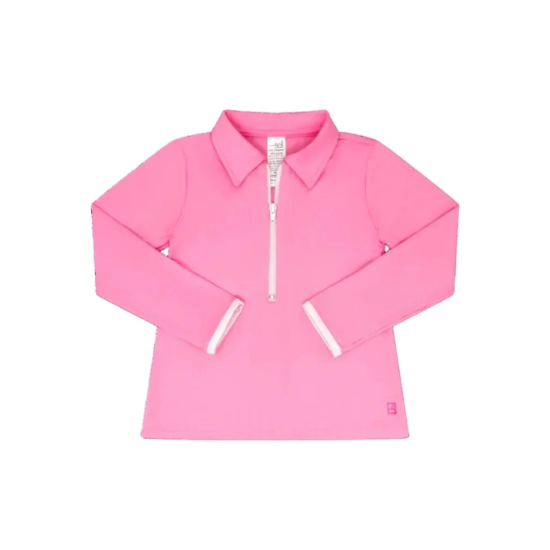Heather Half Zip - Flamingo Pink